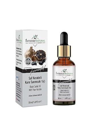 Aşırı Yıpranmış Ve Dökülen Saçlara Özel Saf Keratinli Kara Sarımsak Yağı 50 Ml Yoğun Saç Bakımı