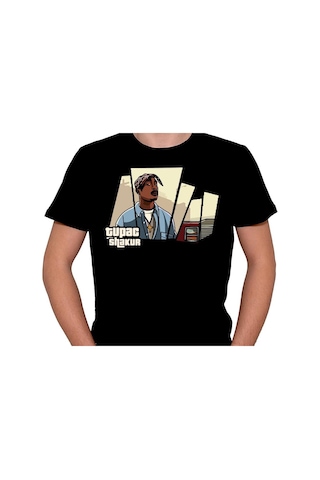 2pac Tupac Shakur Rap Rapstar Music Tişört Unisex T-shirt 001