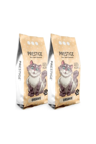 Prestige Doğal Kokusuz İnce Taneli Topaklaşan Bentonit Kedi Kumu 2 x 10 L