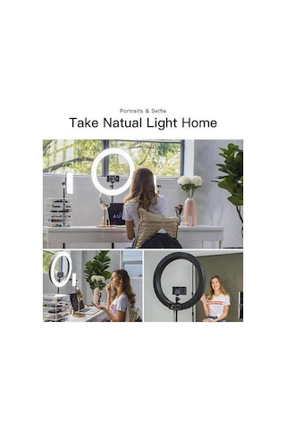 Kuaför Makyaj Çekimleri Selfie Işığı Sürekli 14 İnç Işık 2m Stand