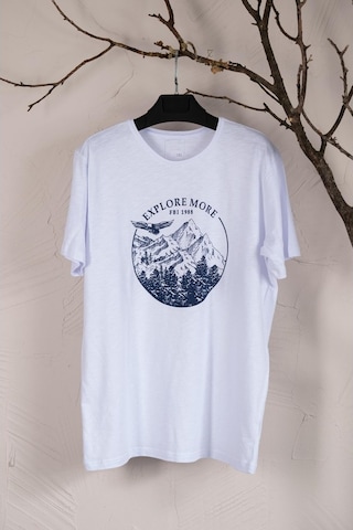 Sıfır Yaka Büyük Beden Baskılı Penye Erkek T-Shirt Çok Renkli