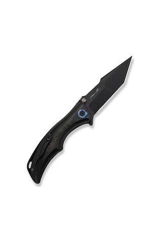 We Knife Tighe Down Black Titanium Integral Handle With Black & Yellow Carbon Fiber Inlay Black Stonewashed Bohler M390 Blade Tanto Kamp Çakı Siyah