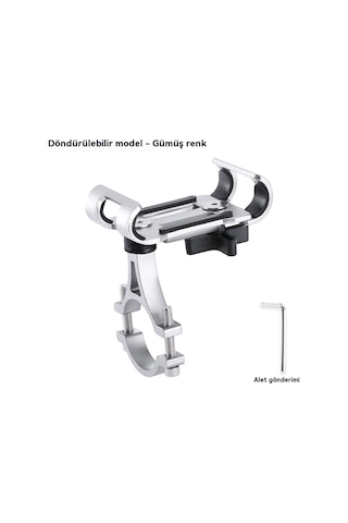 Bisiklet Alüminyum Alaşımlı Sa Telefon Tutacağı, Bisiklet Ve Motosiklet Navigasyon Standı Gümüş