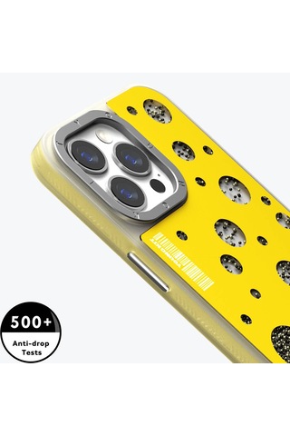 Apple Uyumlu iPhone 14 Pro Max Kılıf Magsafe Şarj Özellikli Youngkit Quicksand Beads Serisi Kapak Sarı