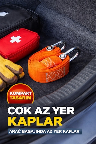 Mdstech 3 Ton Çeki Halatı 3 Metre Araç Çekme Ve Yük Kaldırma Halatı Kancalı Dayanıklı
