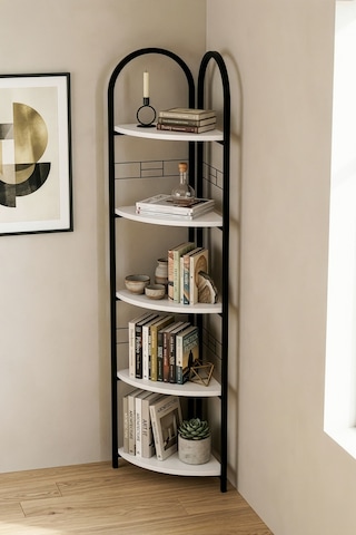 Metal Çiçeklik Kitaplık Beyaz 151 Cm Çok Renkli