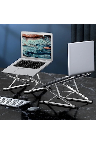 Ally Mc N8 Metal Yüksek Apple MacBook Uyumlu, Notebook Ayarlanabilir Katlanabilir Stand- 5775