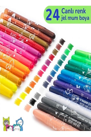 Çevirmeli 24 Lü Mum Boya Uzun 1 Paket Twstable 24 Renk Çevirmeli Mum Boya Pastel Silinebilir Mum Boya Tam Boy Çok Renkli