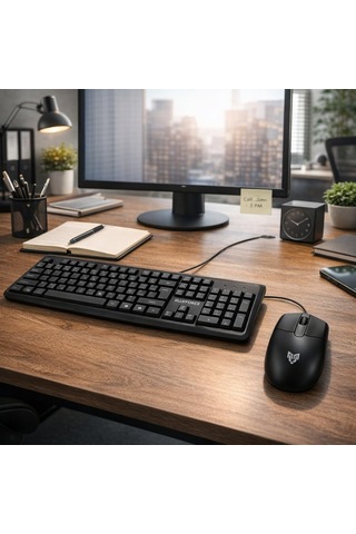 Km-03 Usb Kablolu Klavye Mouse Set Türkçe Q Siyah Ergonomik Tasarım,usb Bağlantı, Sayısal Tuşlu Klavye, Optik M Diğer