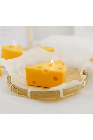Peynir Şekilli Kokulu Mum,120g Aroma Soya Mumu Dekoratif Mum Masa Fotoğraf Prop Doğum Günü Hediyesi İçin,meditasyo Çok Renkli