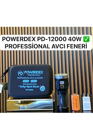 Pd-12000 Profesyonel Şarjlı Avcı El Feneri 40w 4000 Lümen Çok Renkli
