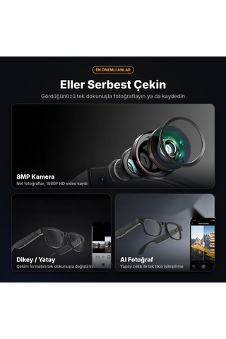 Aımb-g1 Max Akıllı Gözlük 8mp Kamera Aı Çeviri Bluetooth