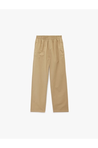 Koton Pamuklu Rahat Kalıp Beli Lastikli Cepli Gabardin Pantolon Deve Tüyü 6skb40117tw Taba