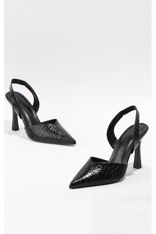 Paris Shoes Paris Siyah Sade Ve Göz Alıcı Tasarımlı Topuklu Ayakkabı Z102-siyah Siyah