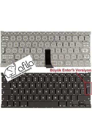 Apple Uyumlu MacBook Air A1466 Notebook Klavye Tuş Takımı / Büyük Enter - 551504004
