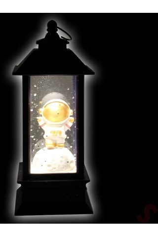 Uçuşan Simli,12,5cm X 5cm Led Işıklı Astronot Fener Küre - C