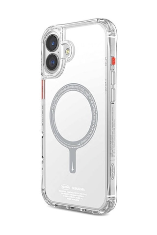 Apple iPhone 16 Plus Uyumlu Kılıf Magsafe Şarj Özellikli Şeffaf Airbag Tasarımlı Skinarma Saido Şeffaf