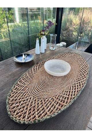 Runner - 1 Adet - 110 X 55 Cm Natural Kahverengi
