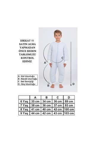 Erkek Çocuk Kalın Elyaf Dolgulu Premium Kalite 2.5 Tog Desenli Uyku Tulumu-mavi-sarı Mavi - Sarı
