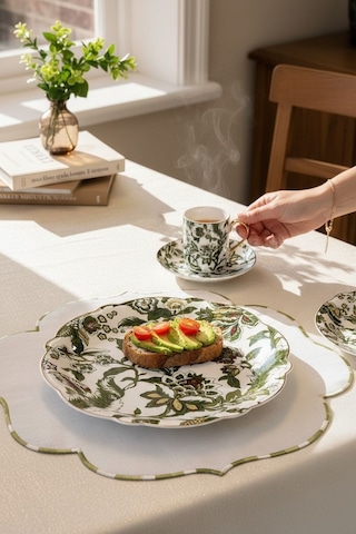 6lı Willow Tatlı Tabağı 21 Cm -5870 Yeşil