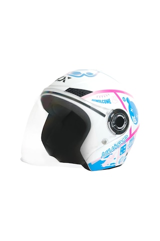Gp Gx Mks005-Pwbb Şeffaf Vizörlü Motosiklet Yarım Kask Beyaz