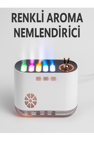 Ritimli Işık Ve Buhar Özellikli Aroma Terapi Cihazı - Sessiz Çalışma, 700ml Su Kapasitesi Beyaz