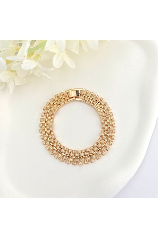 Hasır Bileklik Kuyumcu Model Zirkon Taşlı Çelik Kararmaz Xuping Vip Seri Yüksek Kalite Rose Gold