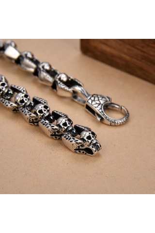 Yystore Erkek Titanyum Çelik Küba Bileklik Klt-6448 Moda Aksesuarları 22cm Çelik