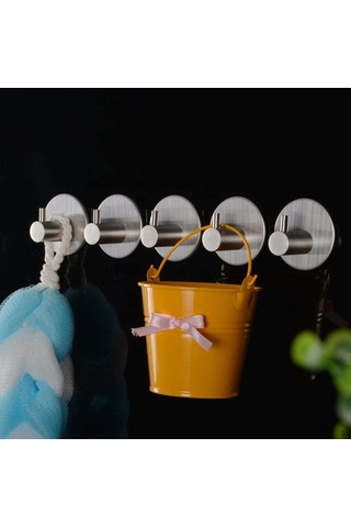 Dianziye Stainless Steel Self-adhesive Round Rail Tea Shelves - 4 Pieces, Wall-door-glass Mountable, No Drilling, Water-resistant, Space-saving Organizer Diğer