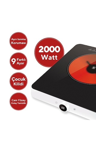 Kumtel HCA- 2001 Tekli Elektrikli Vitroseramik Ocak