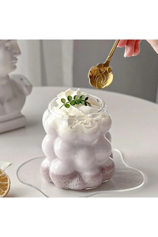 Neevoyu Cam Bardak, 350 Ml, Şarap Üzümü Deseni, Pyrex, Şeffaf, 1 Adet Şeffaf