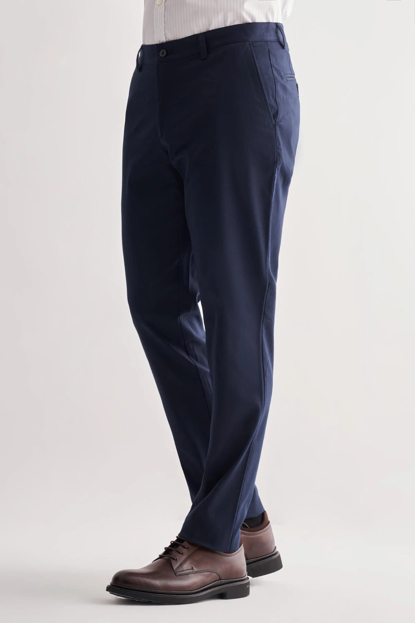 İmza Lacivert Yan Cep Düz Paça Pamuklu Comfort Fit Chino Casual Pantolon 1003255167 Lacivert