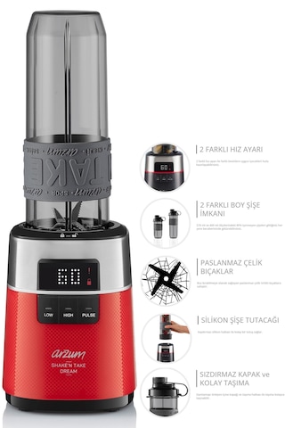 Arzum AR1148-K Shake'n Take Dream 500 W 4 Bıçaklı Kişisel Smoothie Blender
