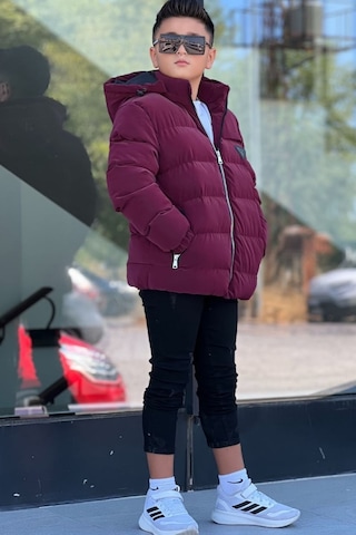 Pina Kids Erkek Çocuk Çıkarılabilir Kapüşonlu Su Geçirmez Nova Kışlık Mont Km4012 Bordo