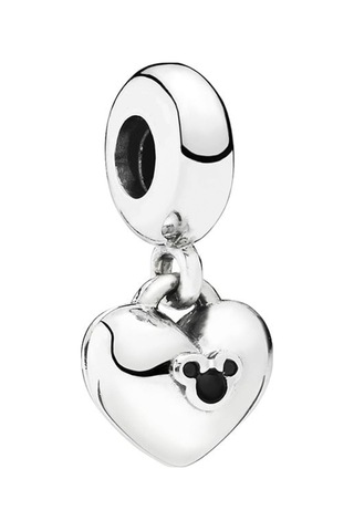 Nur Silver Mickey & Minnie Mouse Kalp Gümüş Sallantılı Charm Nur-ch00013 Çok Renkli