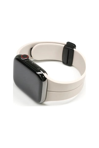 Ally Apple Watch 7-8 45mm 6-5-4 44mm Watch Ultra 49mm Manyetik Uçlu Silikon Kayış Kordon 3-2-1 42mm- 5775
