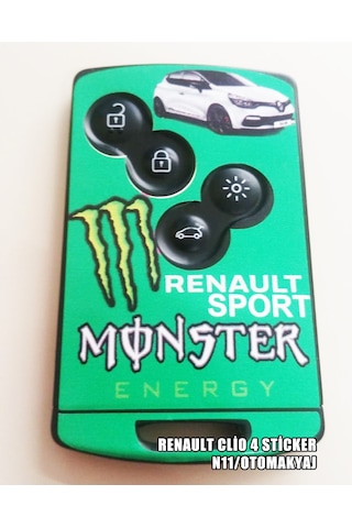 Renault Clio 4 Anahtarlık Sticker Etiket Kaplama Tuning Modifiye Monster - Sarı - Mavi - Rs