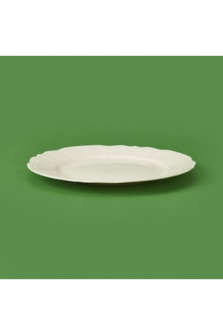 Tulu Porselen Tiffany Servis Tabağı - Krem - 25 Cm Krem