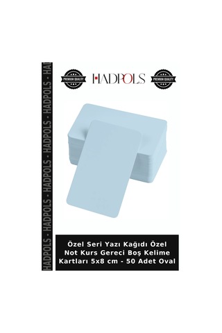 Özel Seri Yazı Kağıdı Özel Not Kurs Gereci Boş Kelime Kartları 5x8 Cm - 50 Adet Oval