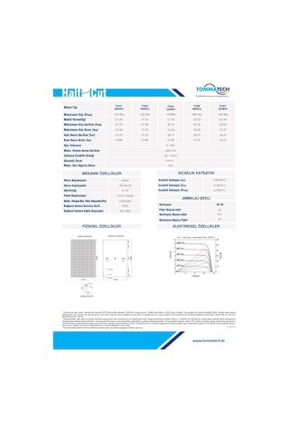 Tommatech 430 W Multibusbar Monokristal Topcon Güneş Paneli