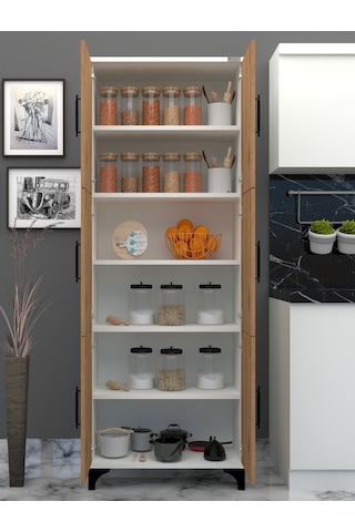 Buzkanmobilya % 100 Mdflam Çok Amaçlı Kiler.Balkon.Banyo 6Kapaklı