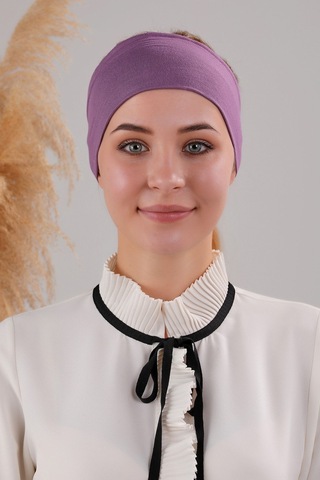 Melodi Scarf Sihirli Yapışkanlı Kaymayan Bandana Spor Bone Mor Mor