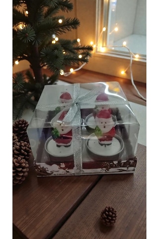Yılbaşına Özel Yılbaşı Süsü 4lü Yılbaşı Mum Boyutları 5cm