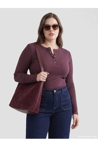 Lcwaıkıkı Classic Bordo Bisiklet Yaka Fitilli Kadın Body