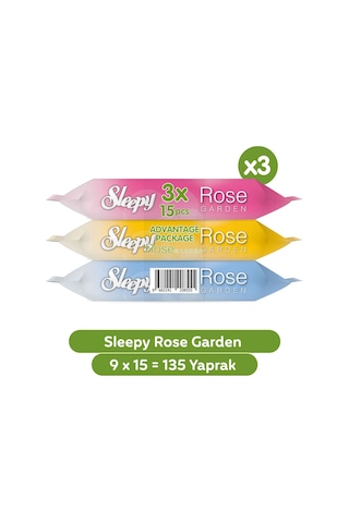 Sleepy Rose Garden Seyahat Cep Mendili 9 X 15 Adet 135 Yaprak