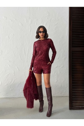 Verymoda Pullu Bluz F1866 Bordo