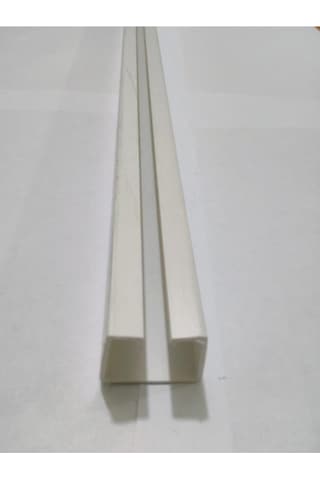 Akordeon Kapı Rayı 3x3cm, Beyaz Düz Renkli, 87cm
