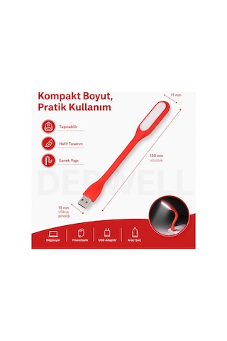 Esnek Usb Led Lamba Powerbank Laptop Ve Pc İçin Taşınabilir Gece Lambası
