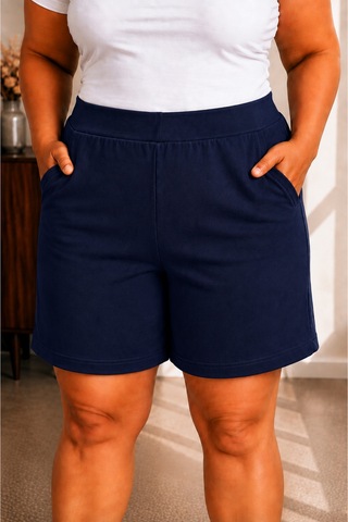 Sngl Tekstil Kadın Büyük Beden Şort S M L Xl 2xl 3xl 4xl 5xl 6xl 7xl 8xl 9xl Lacivert