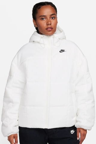 Nike Therma Fit Loose Fit Classic Buffer Bol Kesim Kapüşonlu Kadın Şişme Mont Beyaz Beyaz